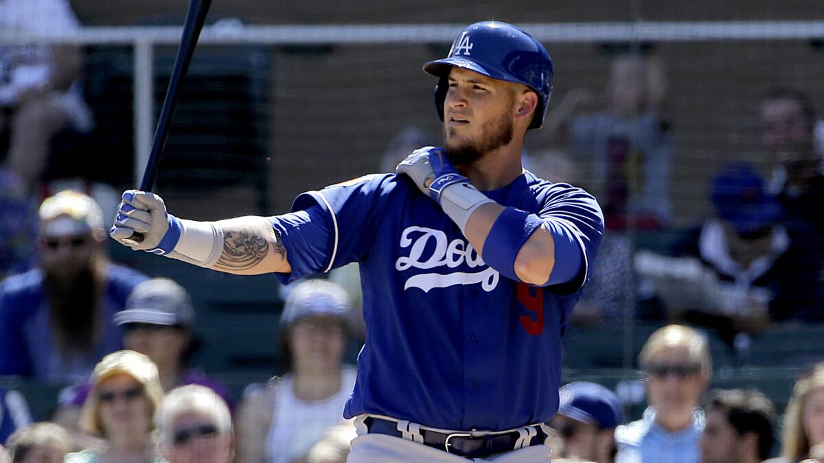 Dodgers catcher Yasmani Grandal will be putting down the bat and taking it easy until this weekend.