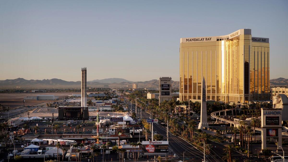 The Mandalay Bay Resort and Casino in Las Vegas on Oct. 3, two days after the rampage.