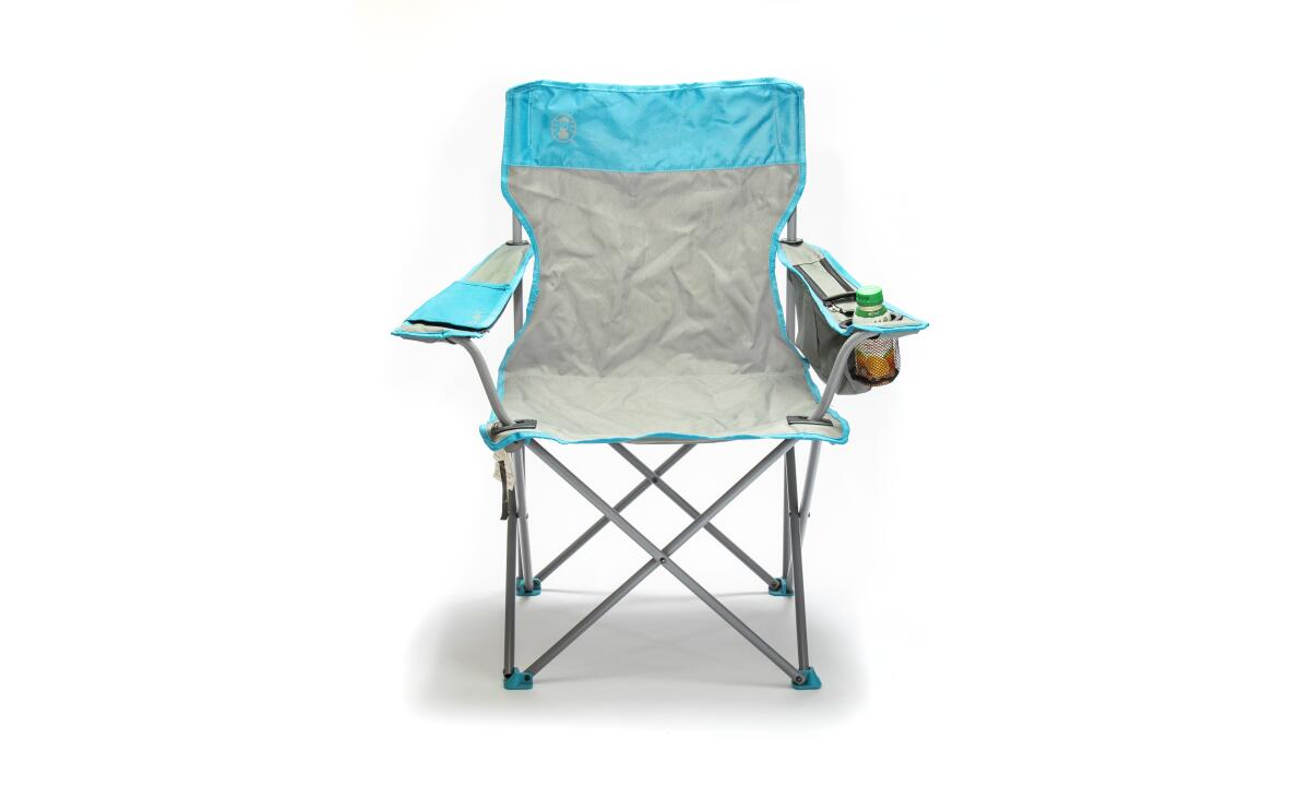 A camp chair means no sitting in the dirt.
