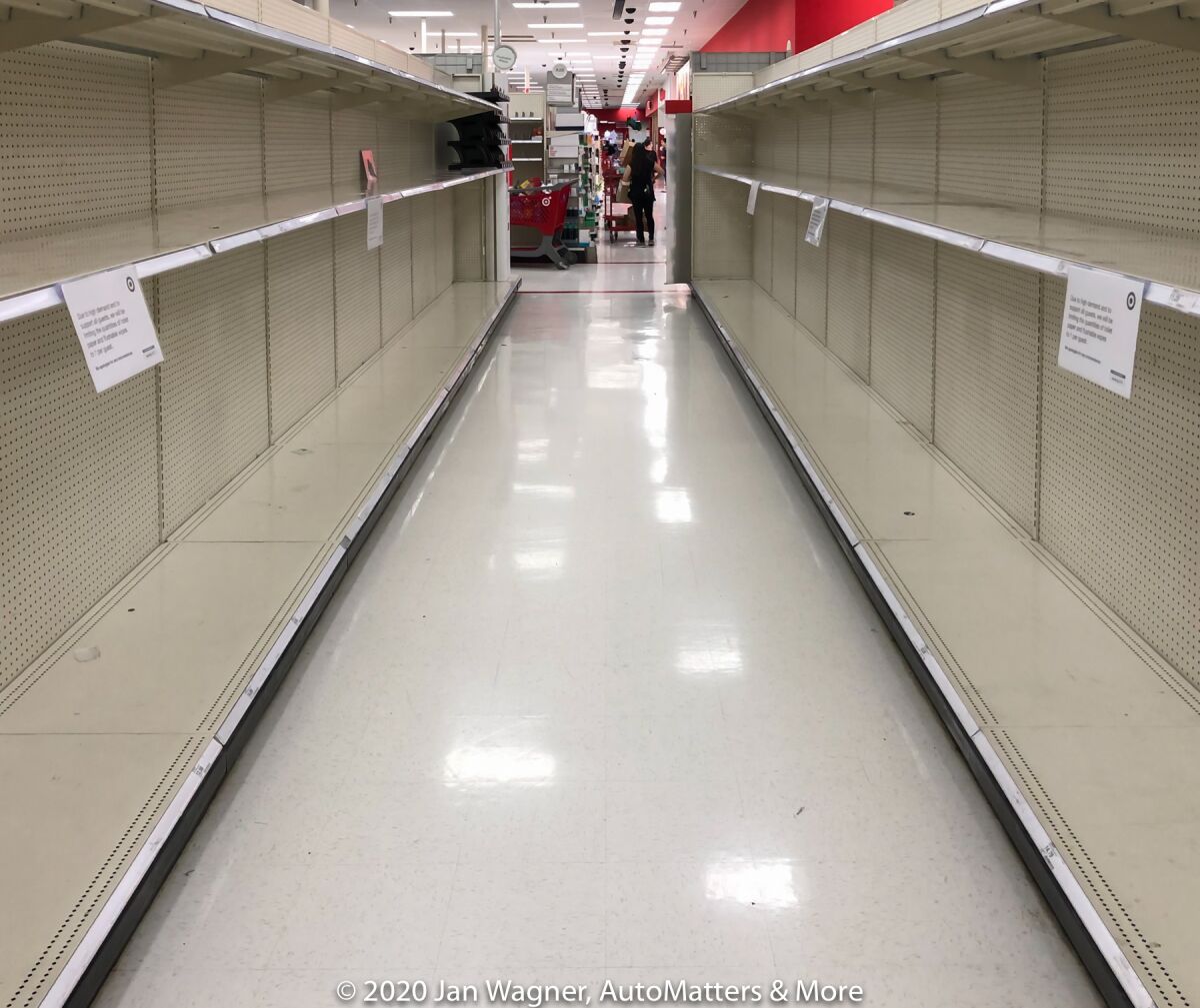 Empty grocery shelves