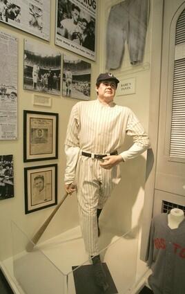 There are many rooms devoted to different sports, including this one dedicated to Babe Ruth. The collection includes: his last major league uniform (Dodgers, 1938); his elaborate, 1930s-era travel trunk; a full-length fur coat and, for good measure, his shotgun.