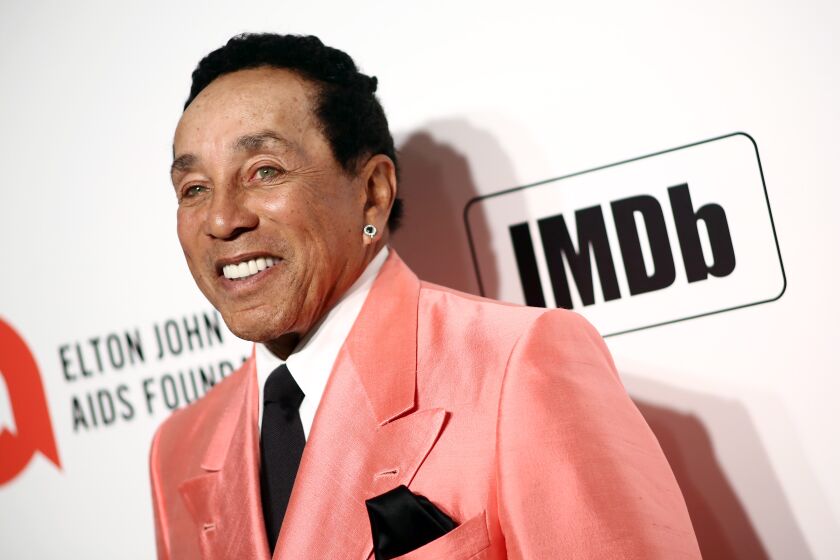 LOS ANGELES, CALIFORNIA - FEBRUARY 09: Smokey Robinson walks the red carpet at the Elton John AIDS Foundation Academy Awards Viewing Party on February 09, 2020 in Los Angeles, California. (Photo by Tommaso Boddi/Getty Images for IMDb)