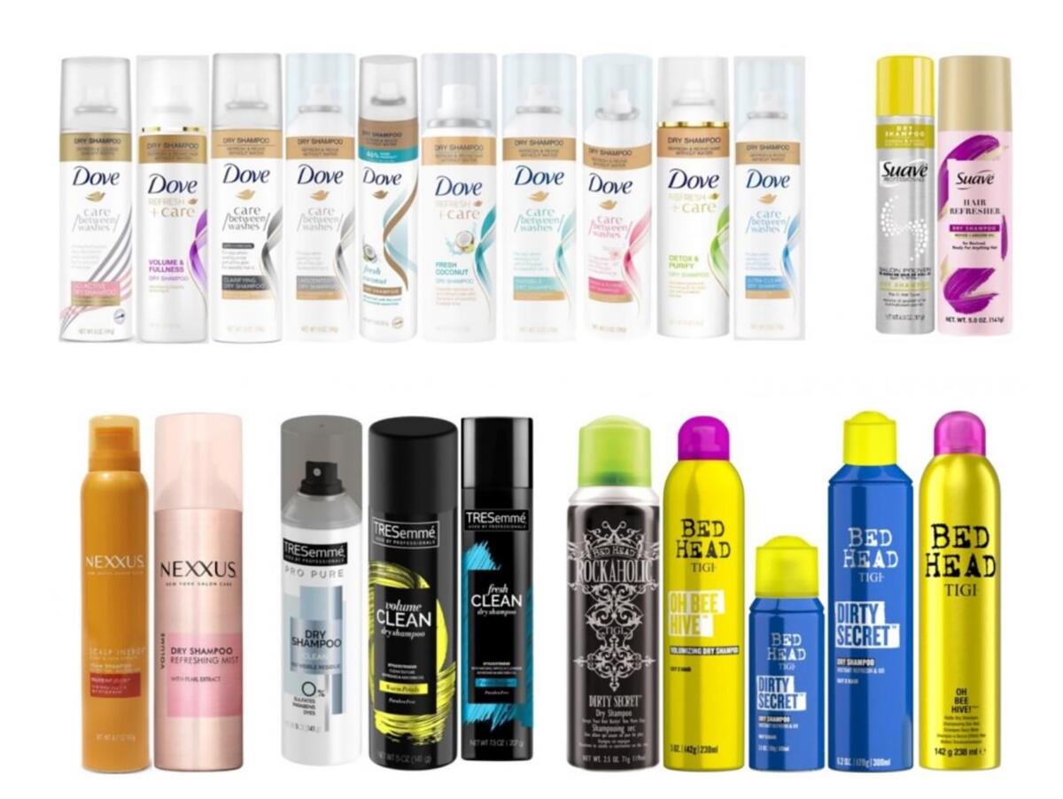 Dry shampoos that may may contain "elevated levels" of the carcinogen benzene