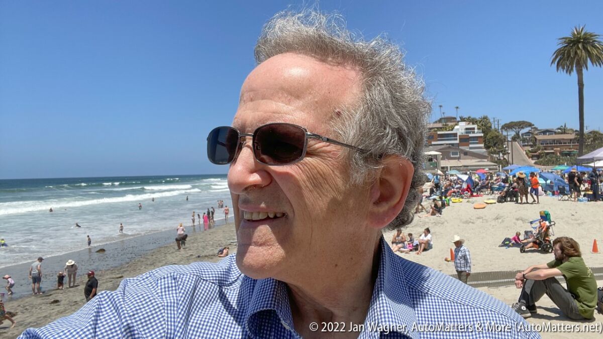 Jan playing hooky at Moonlight Beach in Encinitas.