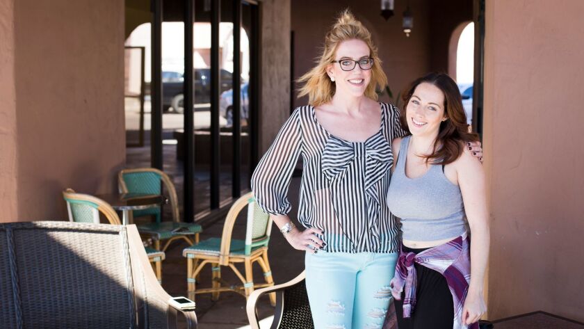 Trump voters Ashley Wright, left, and Audrey Kaatz work at a beauty salon in Scottsdale, Ariz.