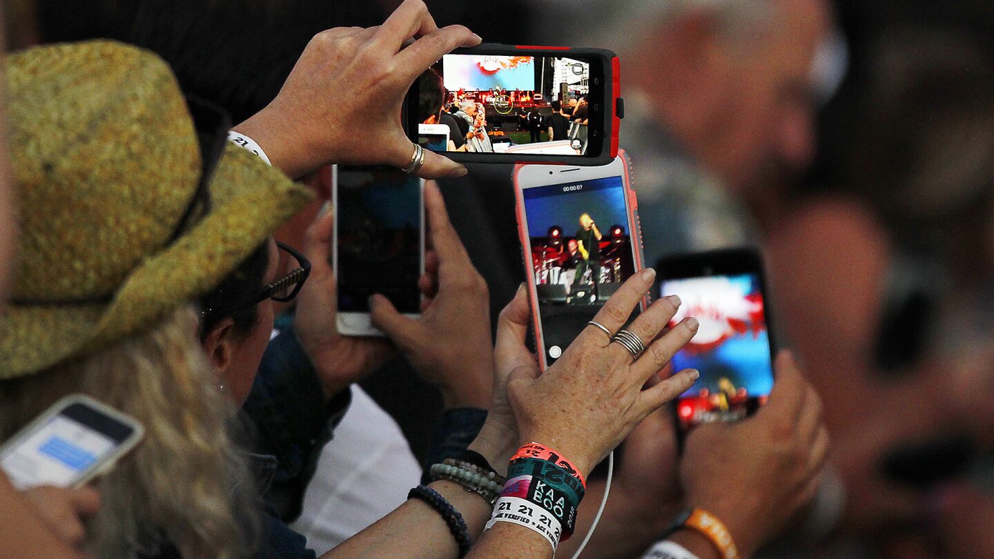 Fans take photos of Robert Plant at KAABOO Del Mar on Sunday, September 16, 2018. (Photo by K.C. Alfred/San Diego Union-Tribune)