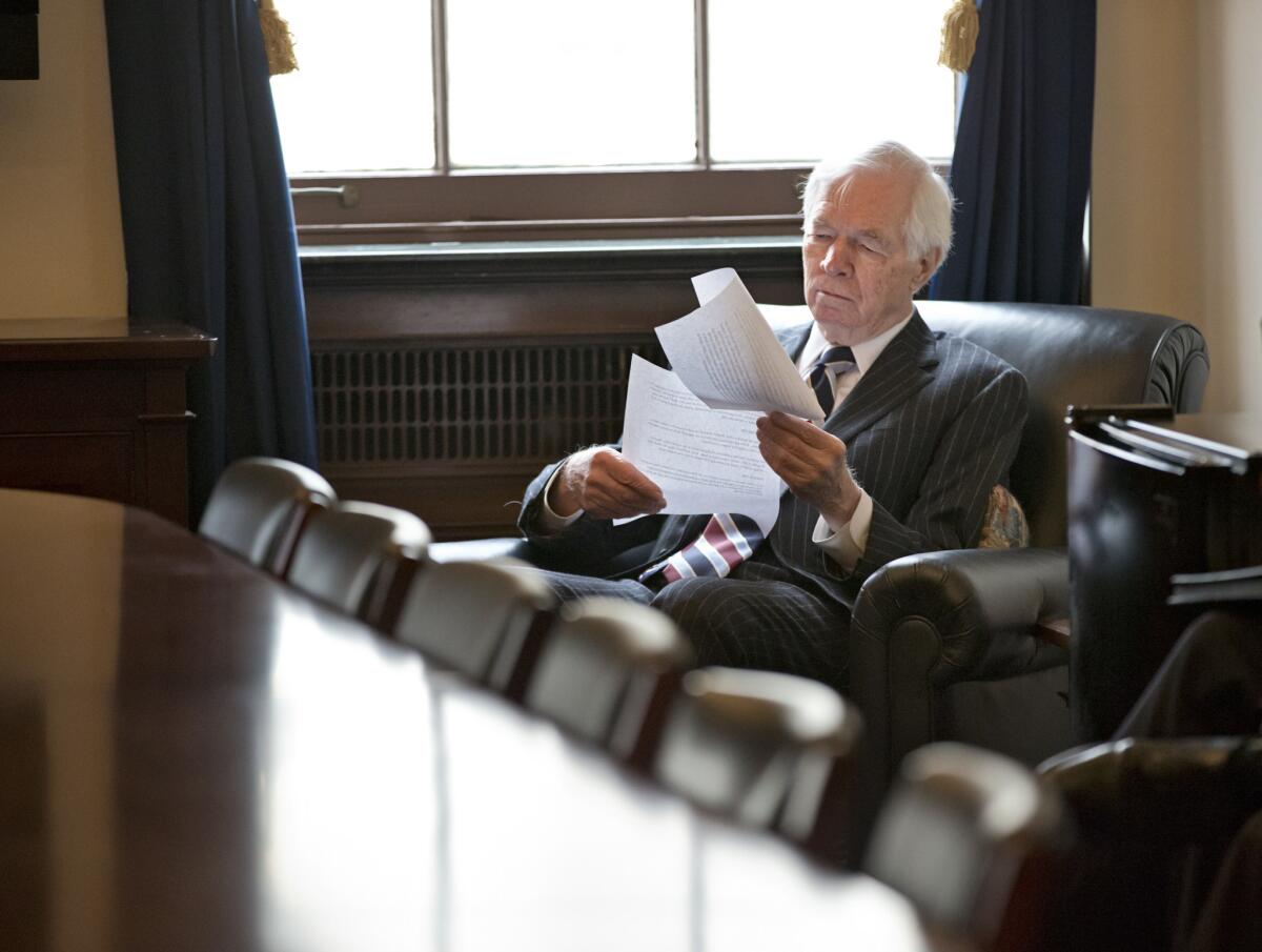 Sen. Thad Cochran (R-Miss.) on Capitol Hill in Washington.