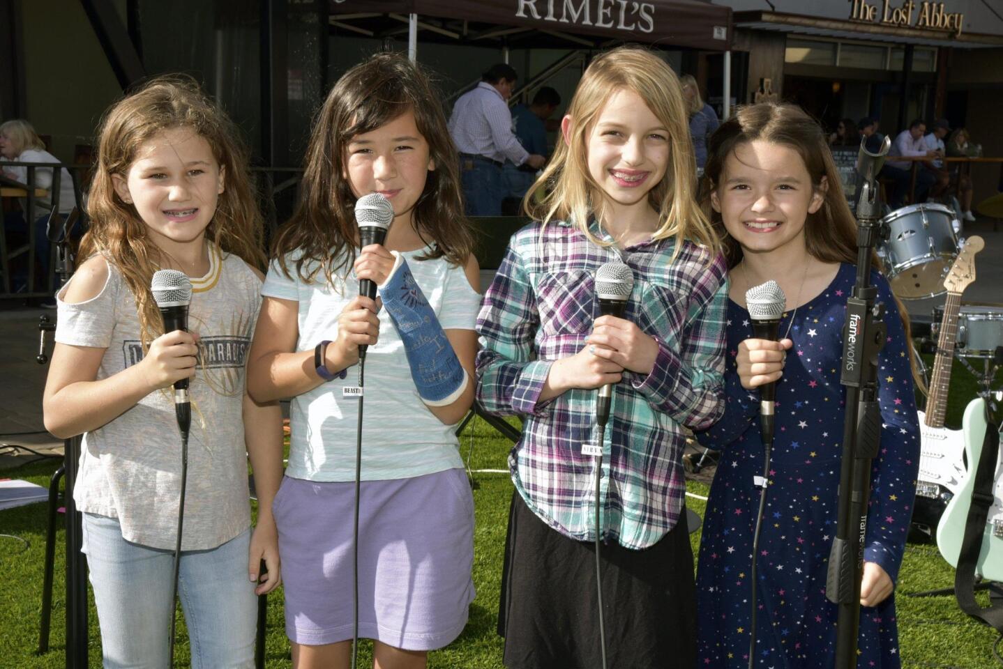 One of the music stops featured Braedyn, Taylor, Rylie, and Talia