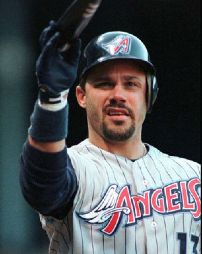 Jim Leyritz, shown here with the Angels in 1997, is back with the team as a broadcaster.