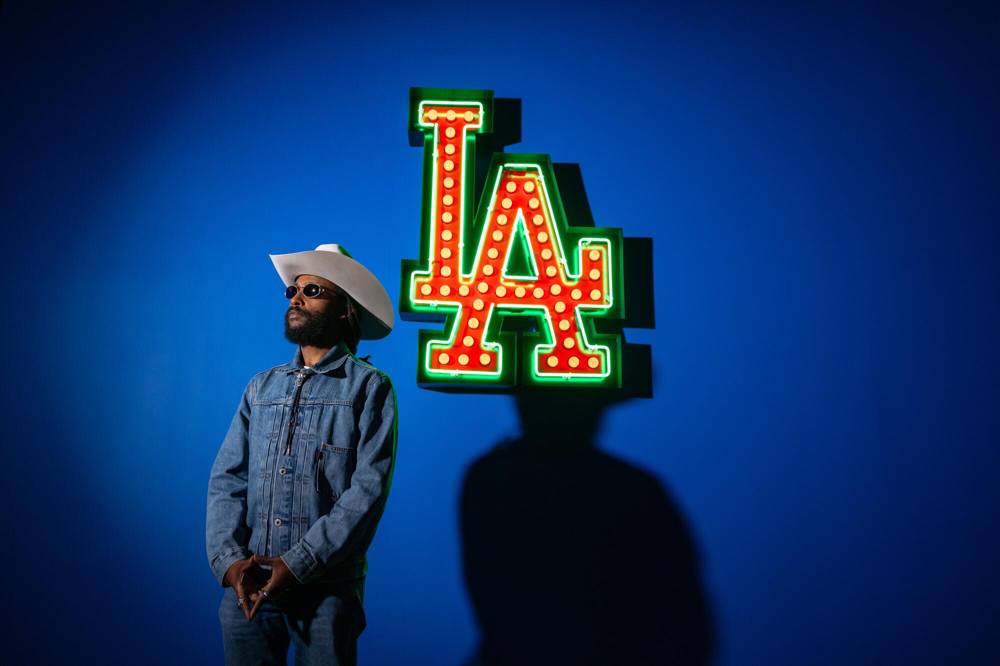 Artist Awol Erizku poses for a portrait at Sean Kelly gallery