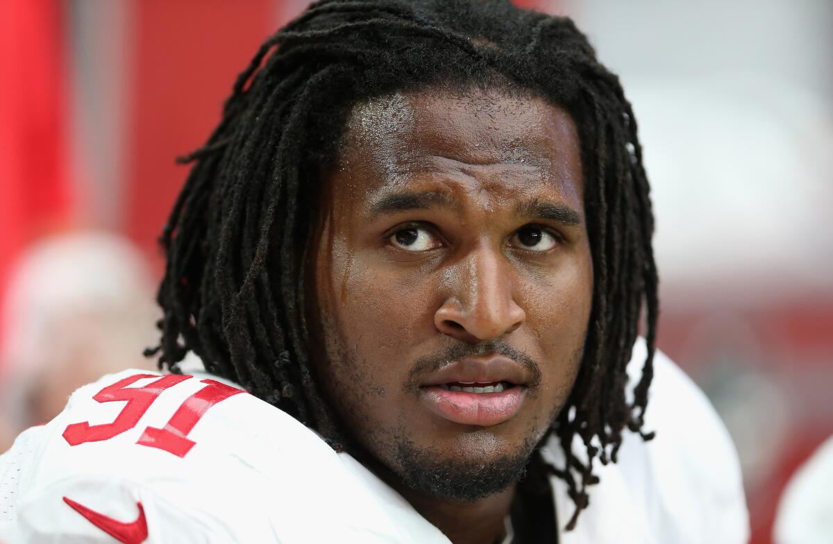 San Francisco defensive end Ray McDonald takes part in the 49ers' game Sunday against the Arizona Cardinals.