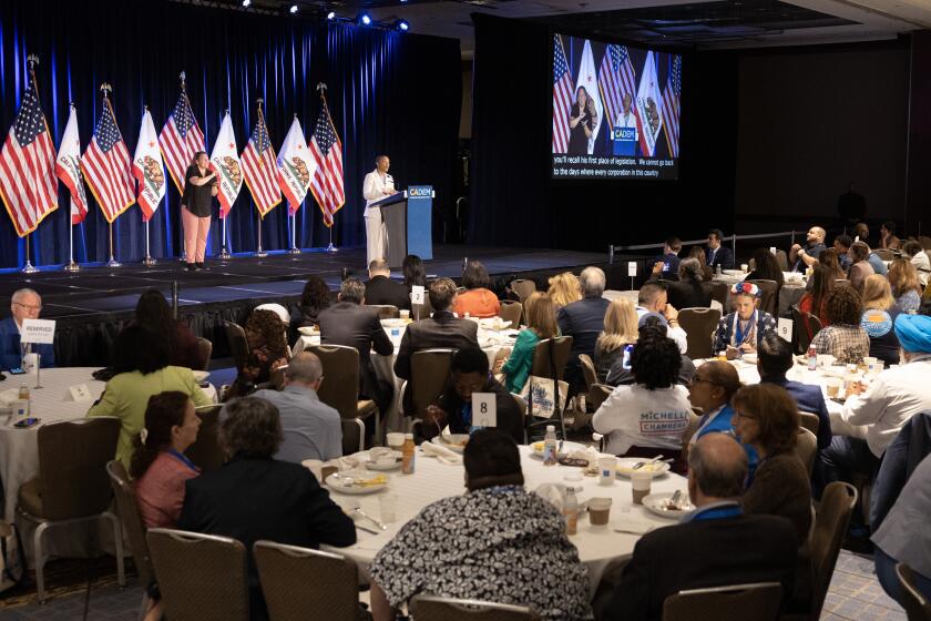 CHICAGO, IL - AUGUST 19: Senator Laphonza Butler at the California Democratic Party delegation breakfast at the Hyatt Regency in Chicago, CA on Monday, Aug. 19, 2024. (Myung J. Chun / Los Angeles Times)