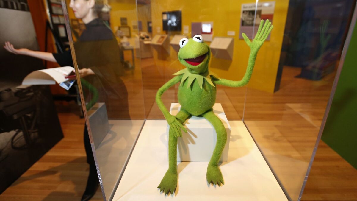 Kermit, waiting to welcome his fans.