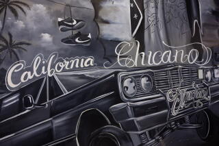 A Chicano-themed barber shop