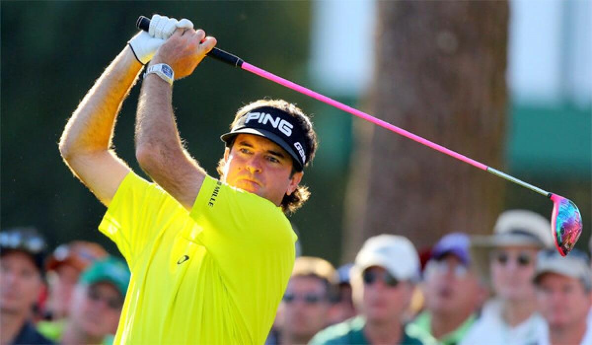 Bubba Watson finished the first round of the Masters at Augusta National Country Club with a three-under-par 69 in a three-way tie for third place.