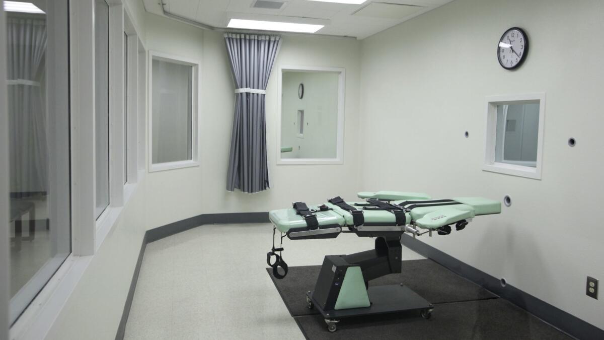 The death chamber of the lethal injection facility at San Quentin State Prison in San Quentin, Calif. on Sept. 21, 2010.