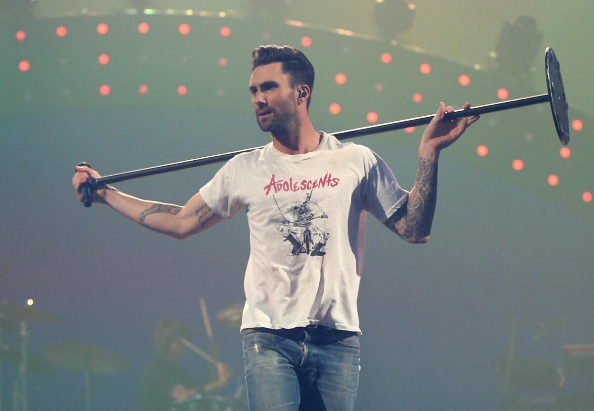 Adam Levine of Maroon 5 performs during the iHeartRadio Music Festival in Las Vegas.