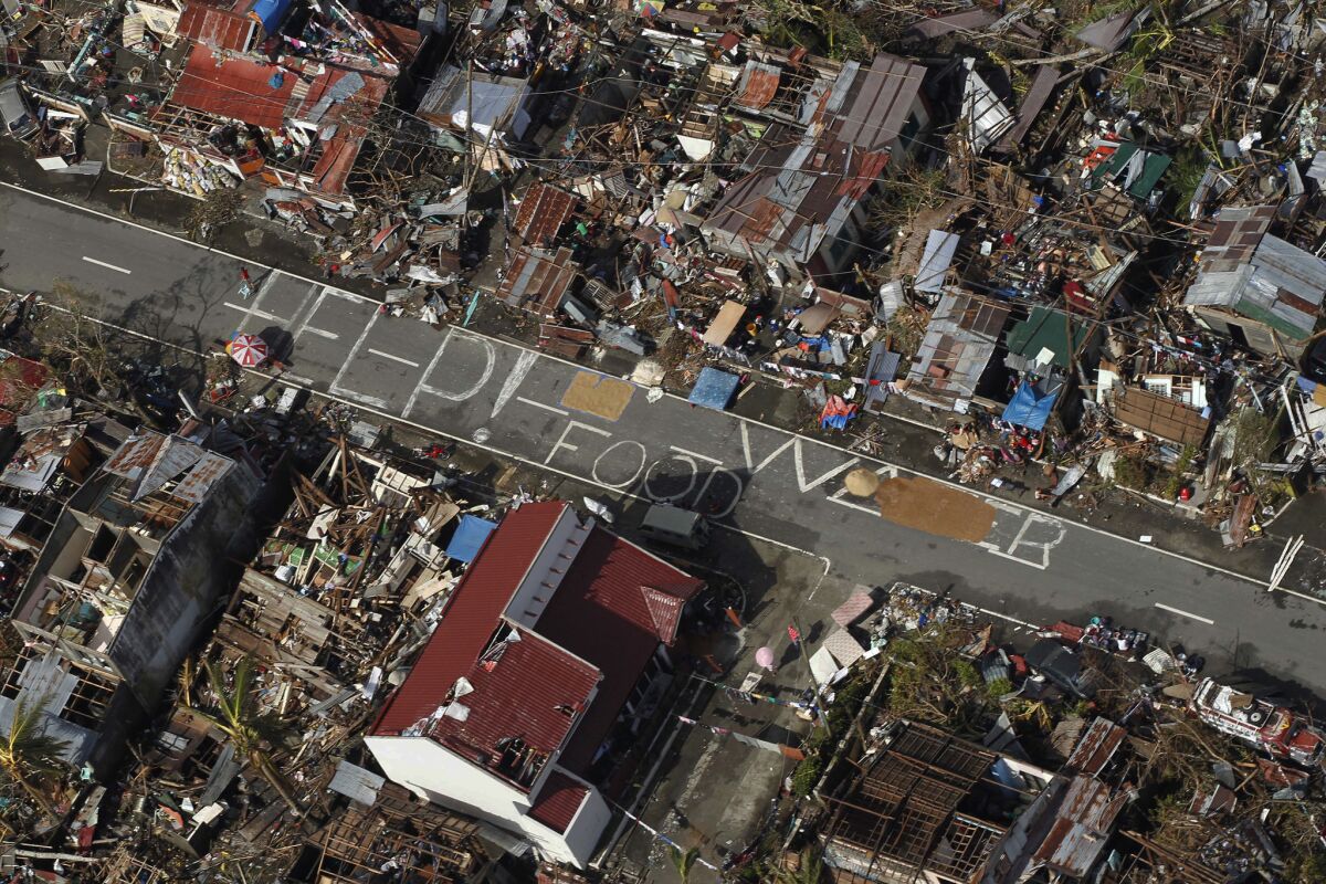 Typhoon Haiyan, one of the strongest storms on record, slammed into several Philippine islands in November, leaving a wide swath of destruction and thousands of people dead.