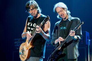 Tom Scholz, left, and Gary Phil of the band Boston. Photo by Jon Viscott