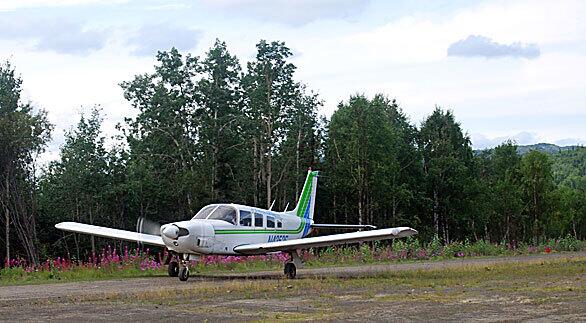 Aircraft at Takotna, Alaska, airstrip