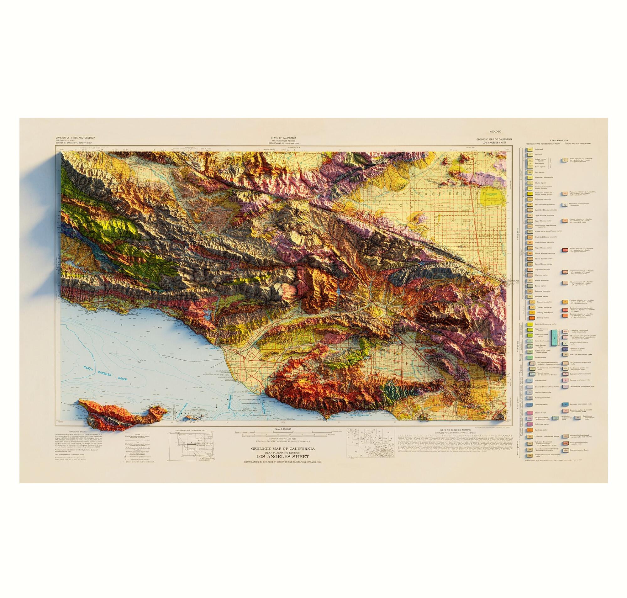 A 1969 geologic map of Los Angeles