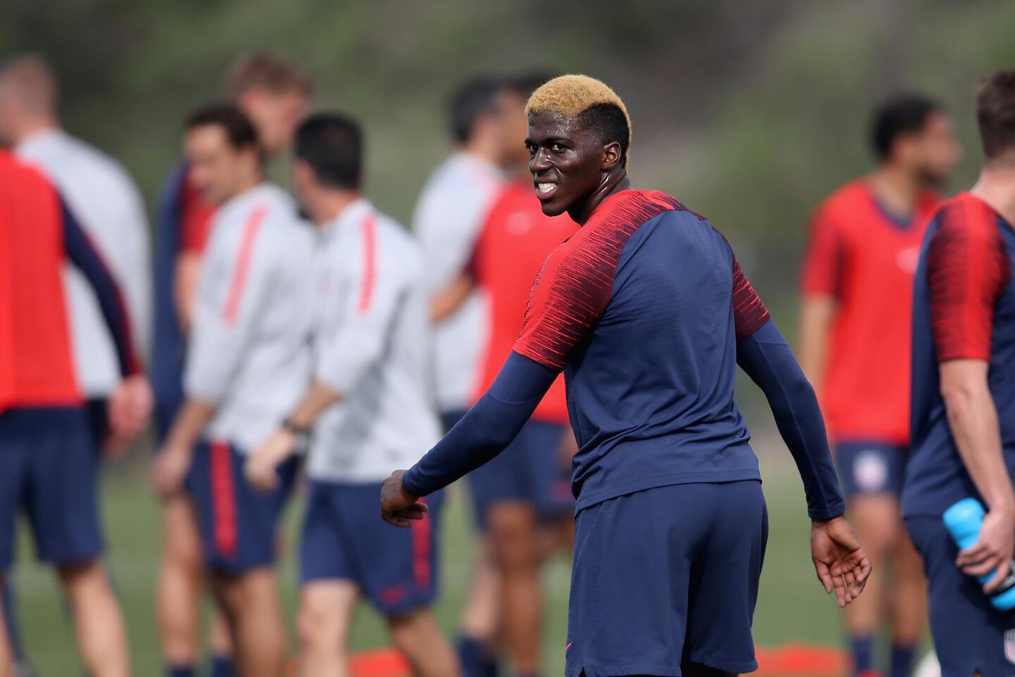 CHULA VISTA, CA - JANUARY 11: Gyasi Zardes of the United States Men's National Soccer Team trains at the U.S. Olympic and Paralympic Training Site on January 11, 2019 in Chula Vista, California. (Photo by Sean M. Haffey/Getty Images) ** OUTS - ELSENT, FPG, CM - OUTS * NM, PH, VA if sourced by CT, LA or MoD **