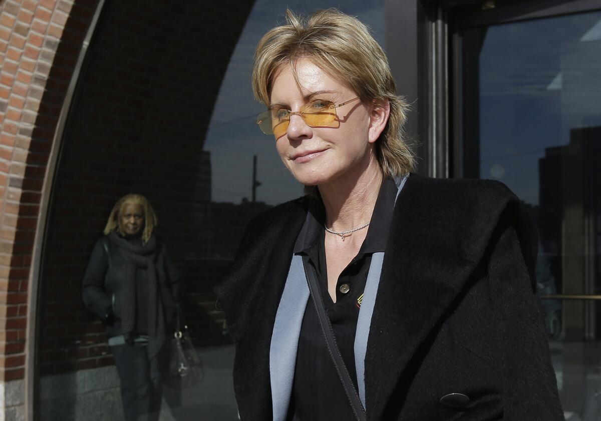 Patricia Cornwell, author of the bestselling Kay Scarpetta mystery novels, in Boston after testifying against her former financial management company.