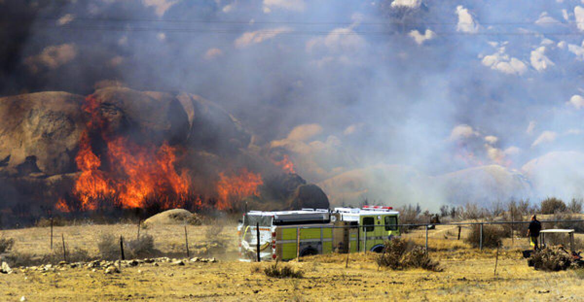 Hot spots continue to flare on the south side of the Silver fire near ranches off Longhorn Road on Thursday.