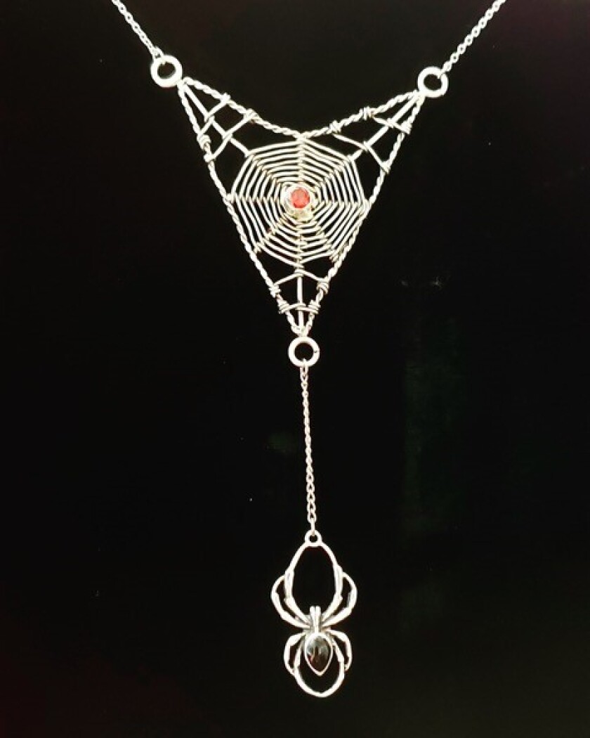 The spider the web and even the chain were all handmade by Katie Tamura.
