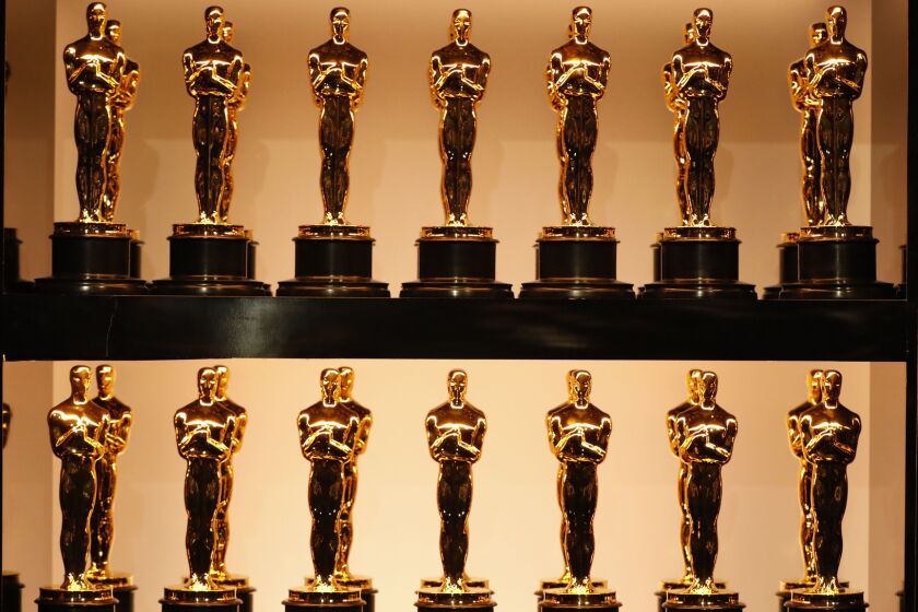 Oscar statues backstage at the 90th Academy Awards on March 4, 2018 at the Dolby Theatre in Hollywood.