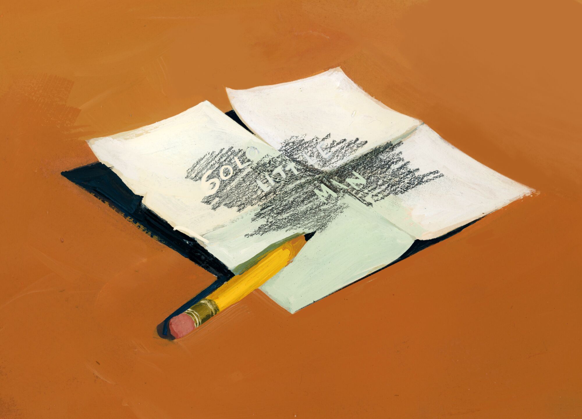 An illustration of a "ghost note," which is a blank sheet of paper but when rubbed with pencil lead can reveal a message.