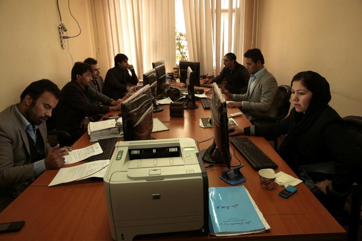 Ghazalan Koofi was the only woman hired out of 150 applicants to work on a Ministry of Economics team. Her computer and English skills and job experience helped her land the position.