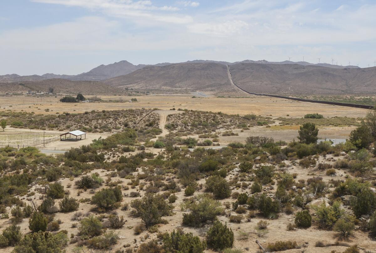 Site for the proposed solar energy park by energy company BayWa r.e. in the desert town of Jacumba Hot Springs. 