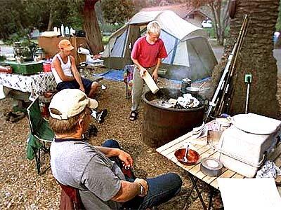 Cooking dinner at Refugio State Beach