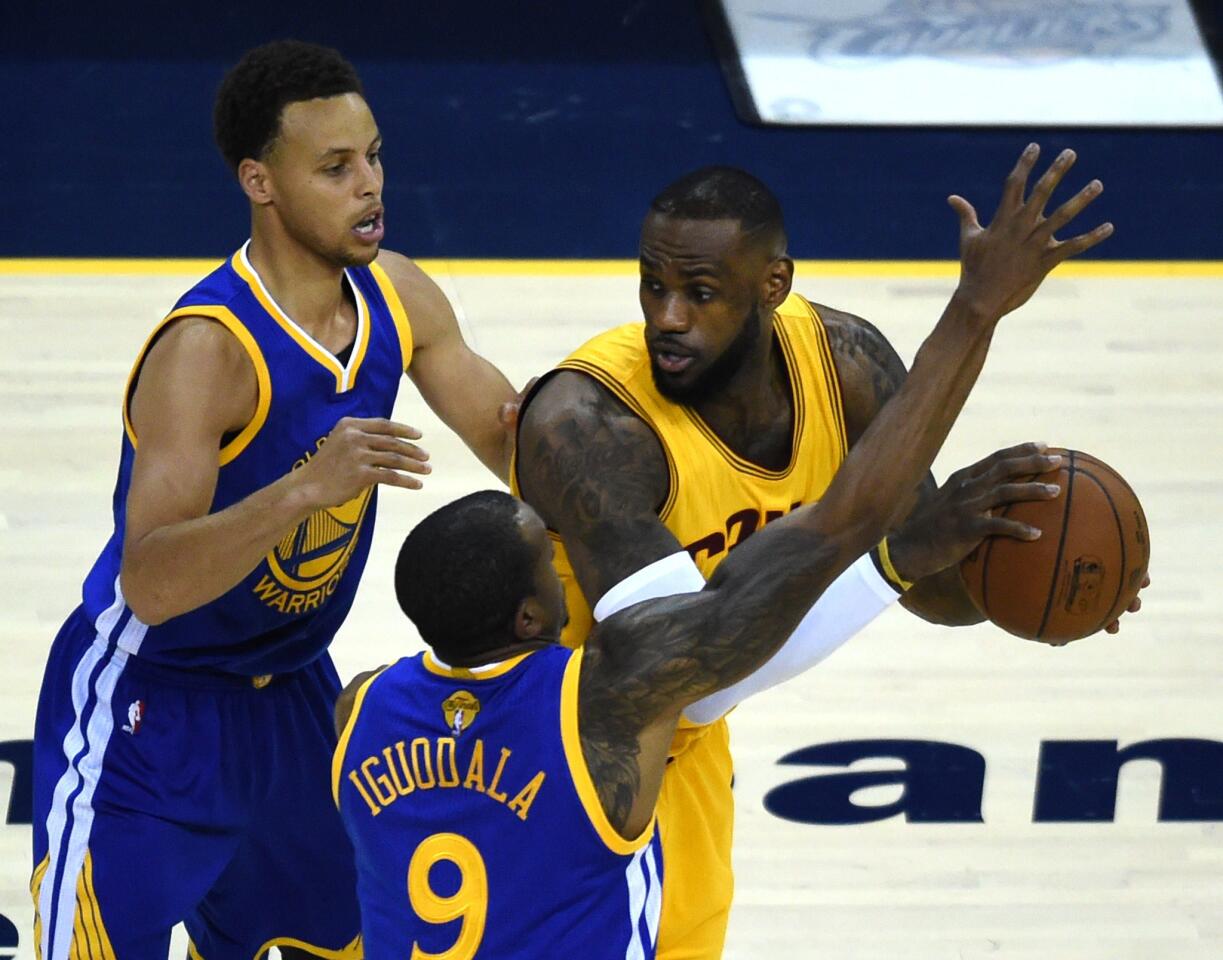 Stephen Curry, Andre Iguodala, LeBron James