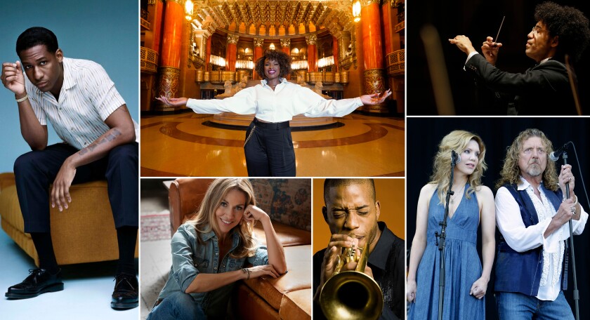 Leon Bridges, Jennifer Hudson, Rafael Payare, Robert Plant and Alison Krauss, Trombone Shorty and Sheryl Crow