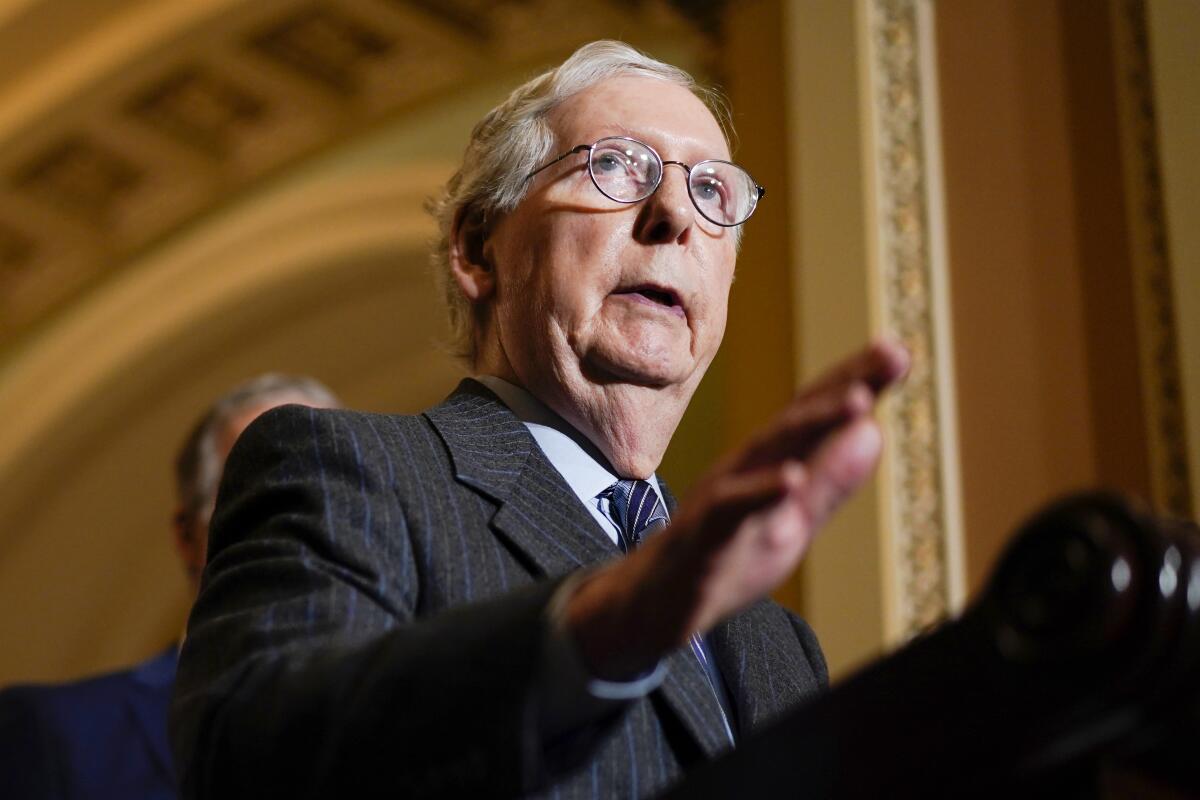 El líder de la minoría republicana en el Senado de Estados Unidos, Mitch McConnell,