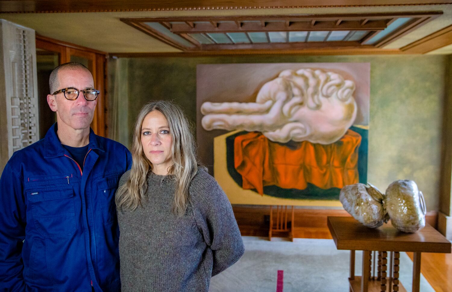 Aline Barnsdall, Frank Lloyd Wright famously clashed over the Hollyhock House. An art show there explores that tension