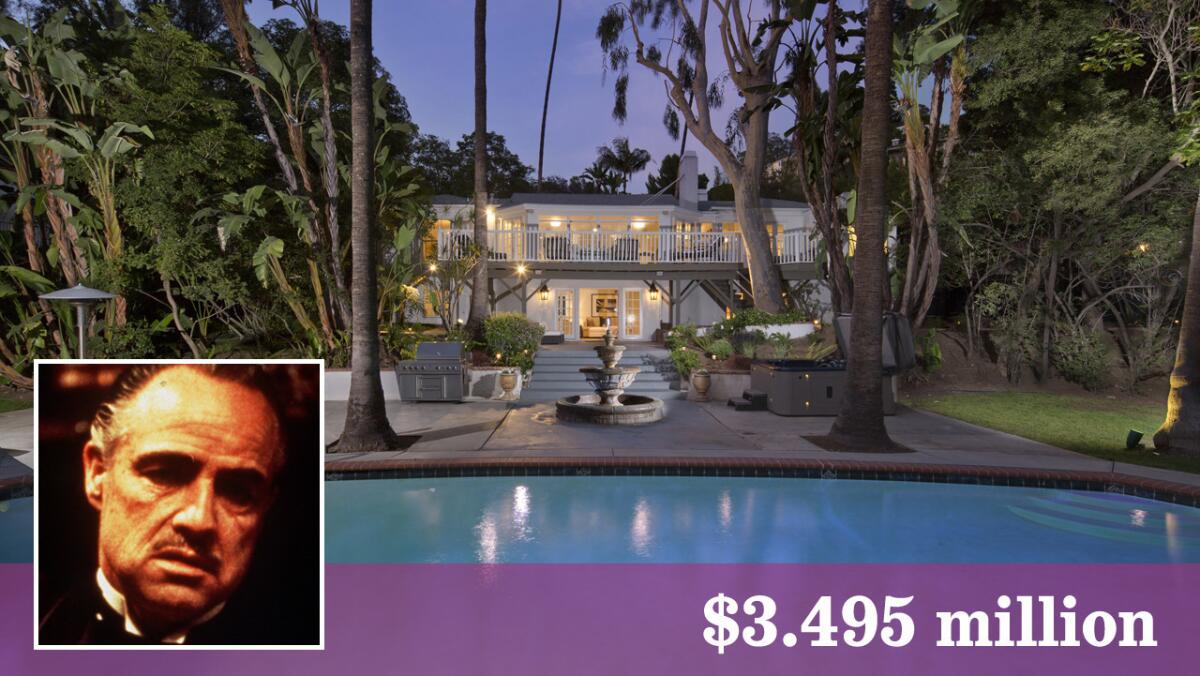 A Hollywood Hills house that was once actor Marlon Brando’s primary residence is on the market at $3.495 million.