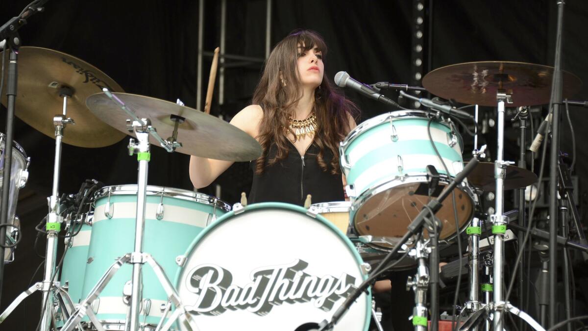 Lena Zawaideh of Bad Things performs onstage at the Firefly Music Festival in 2014 in Dover, Del.