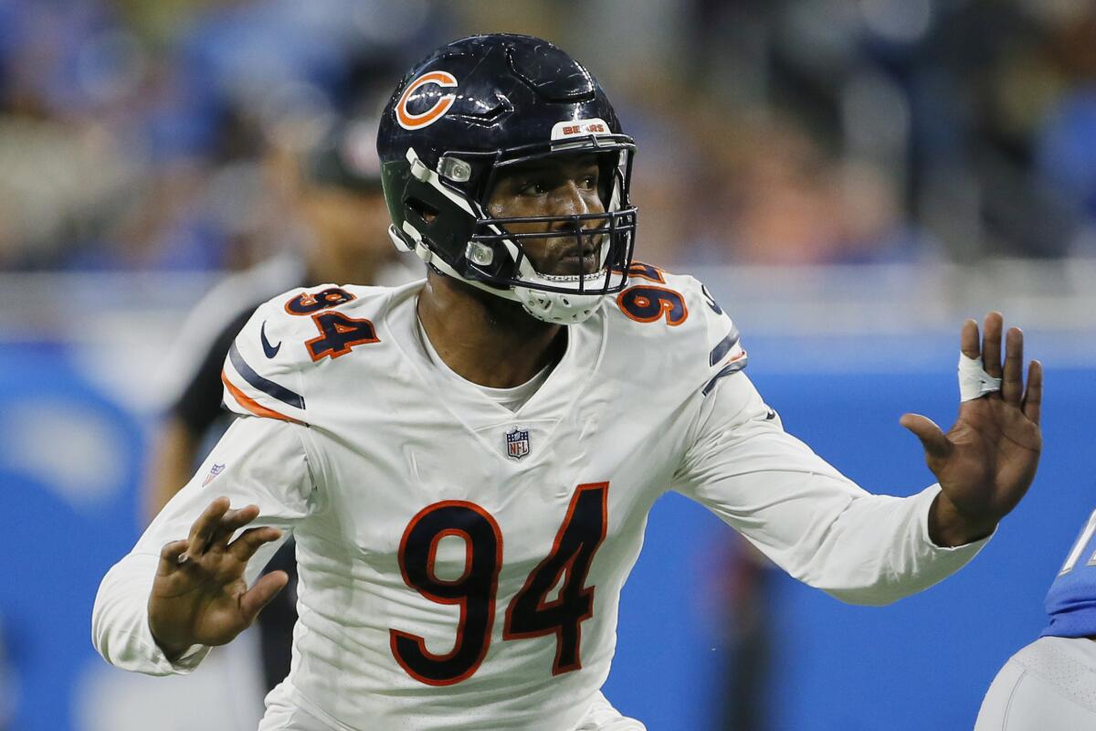 Close-up of Waving Flag with Chicago Bears NFL American Football