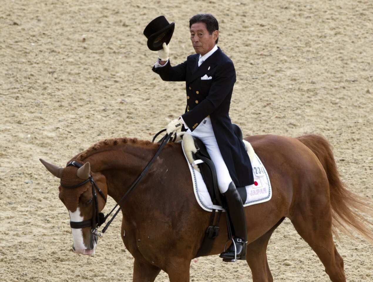 At 71, Japan's Hiroshi Hoketsu is the oldest athlete to compete in the 2012 Olympics.