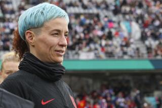 United States' Megan Rapinoe looks over the pitch before the Women's World Cup Group E soccer match between the United States and Vietnam in Auckland, New Zealand, Saturday, July 22, 2023.According to a count being kept by Outsports, a website that covers the LGBTQ sports community, there are at least 95 out members of the LGBTQ community competing in this year's tournament. (AP Photo/Rafaela Pontes)