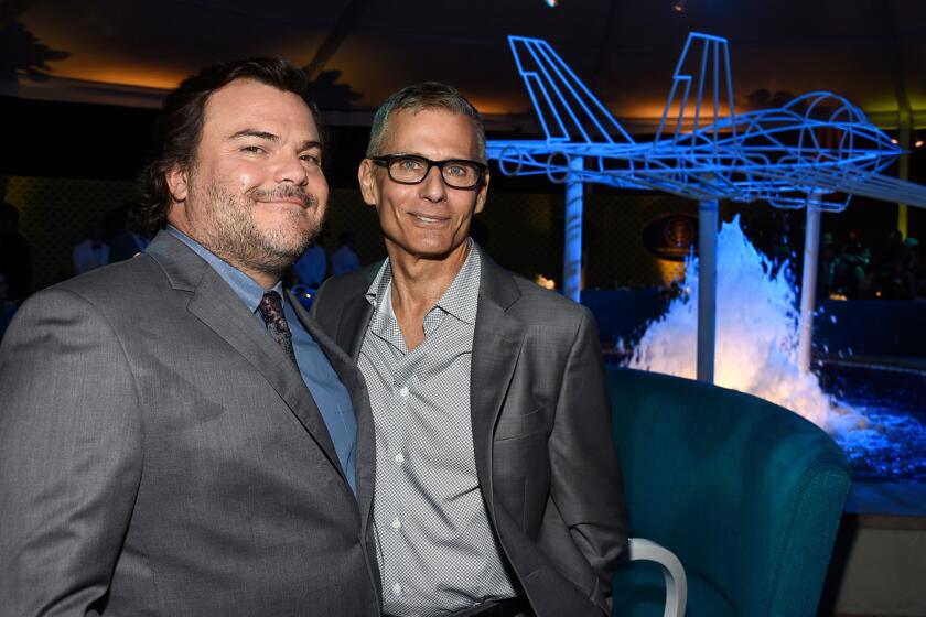 Actor Jack Black, left, with HBO President of programming Michael Lombardo.