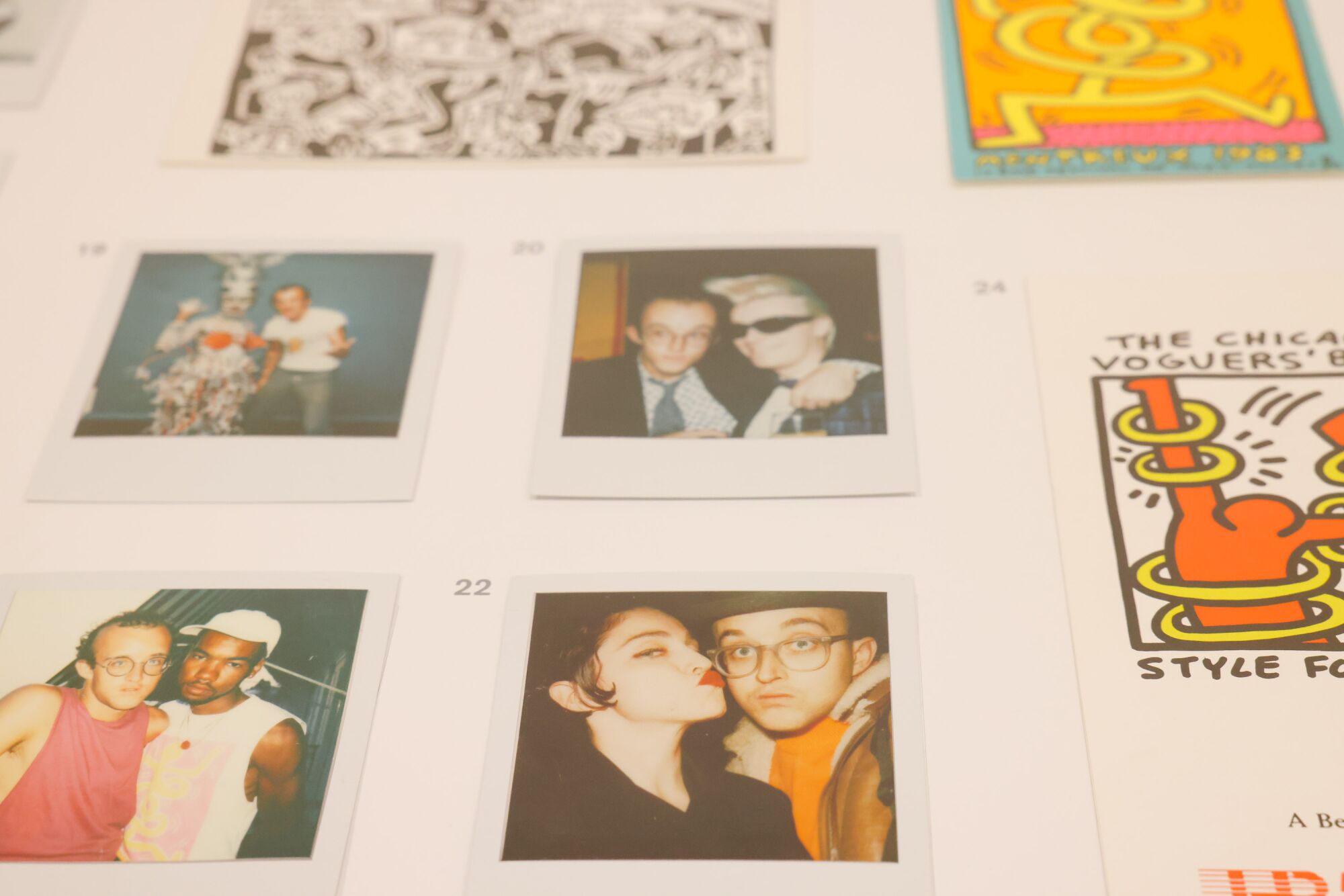 Snapshots including one of Madonna with Keith Haring.