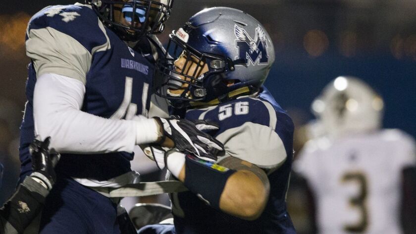 An all-county linebacker for the Warhawks, Chris Fatilua (56) had signed to play at Cal this season.