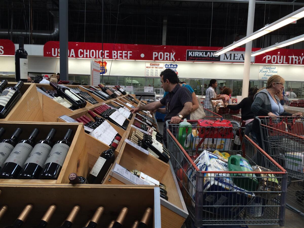 Wine shoppers at Costco in Los Feliz