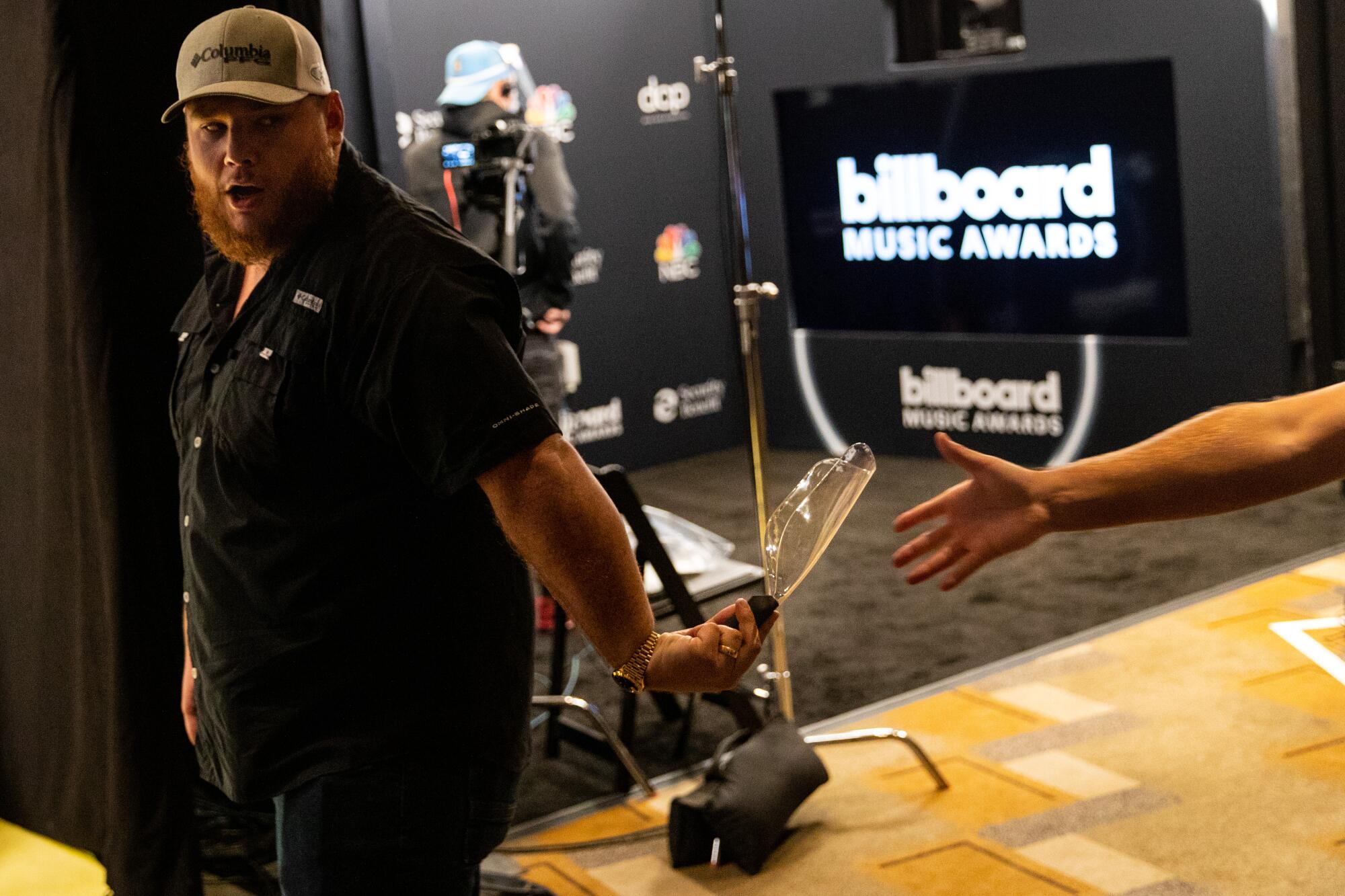 Country music star Luke Combs at the Dolby Theatre the day before the 2020 Billboard Music Awards.