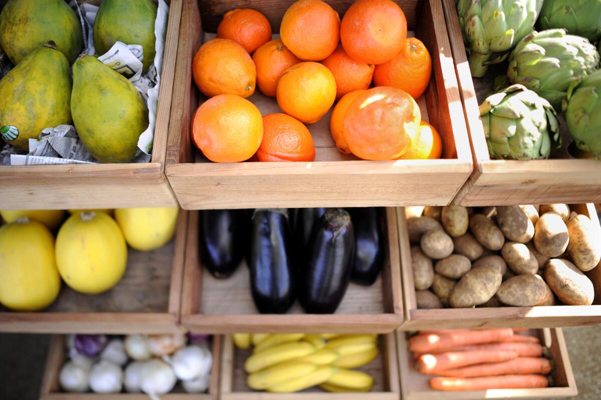 Produce selection at Daily Organics.