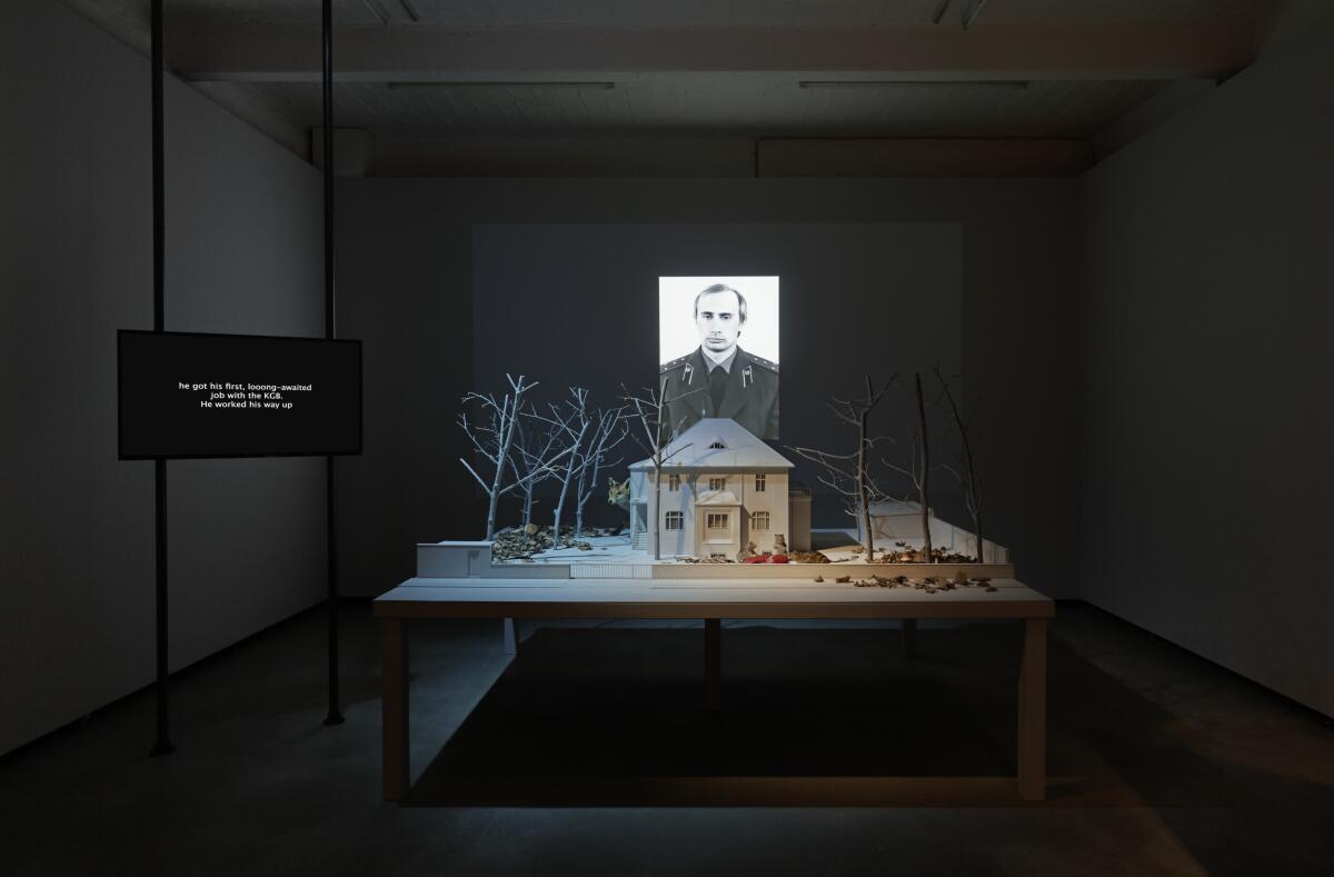 An art installation shows the former KGB villa in Dresden in miniature.